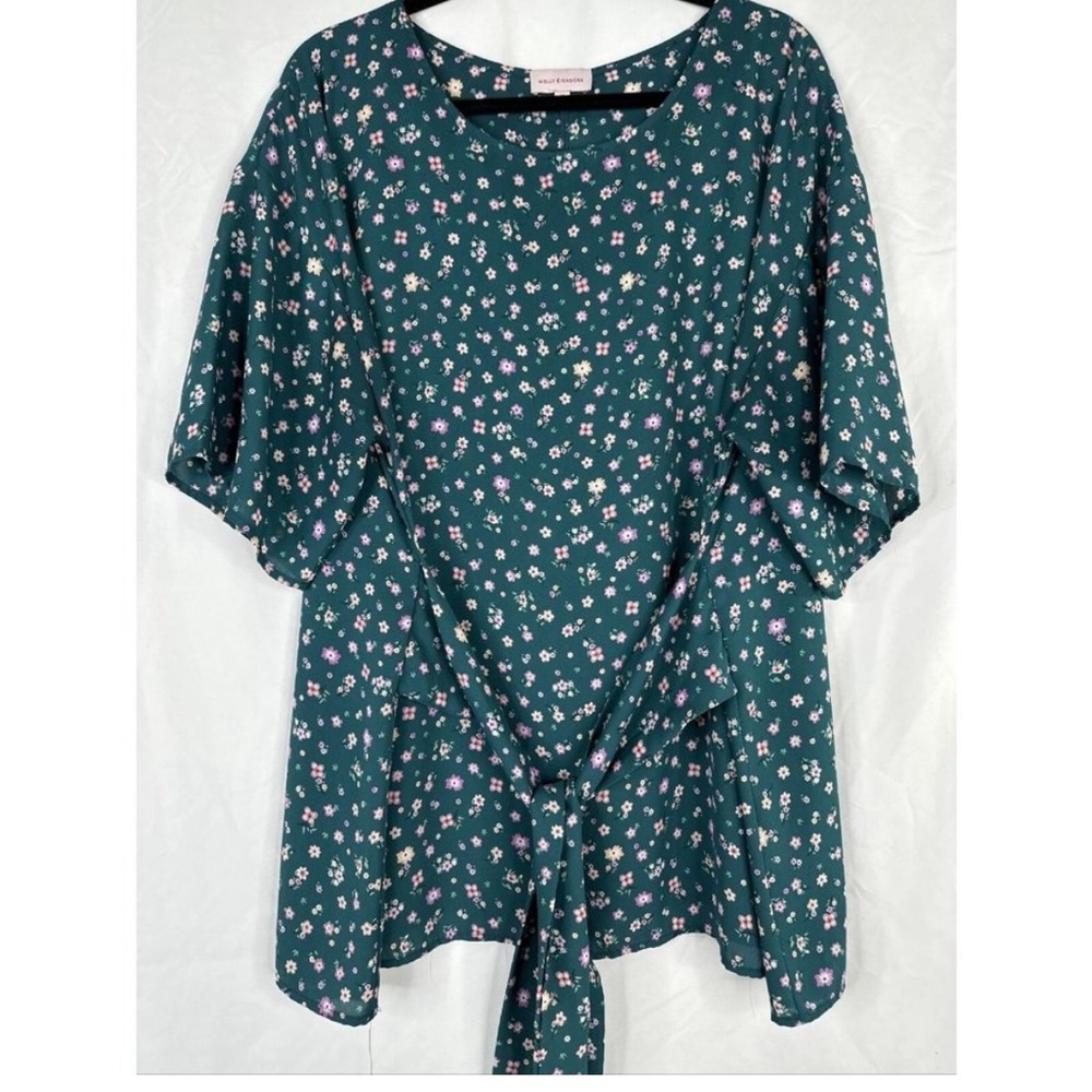 Plus size Molly & Isadora Tie-front top with floral print 1x NWT never worn
